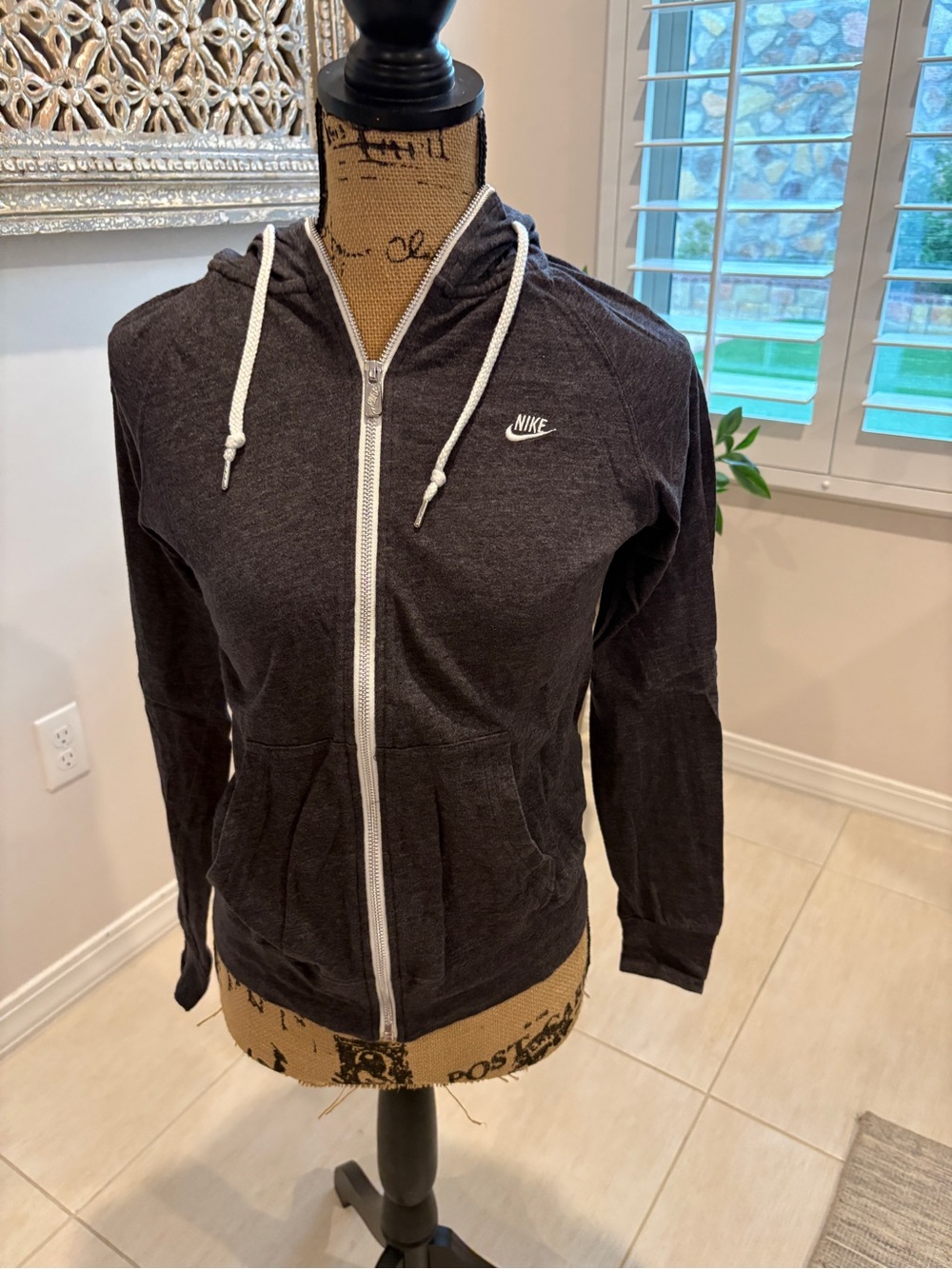 Nike Charcoal Hoodie with White Trim